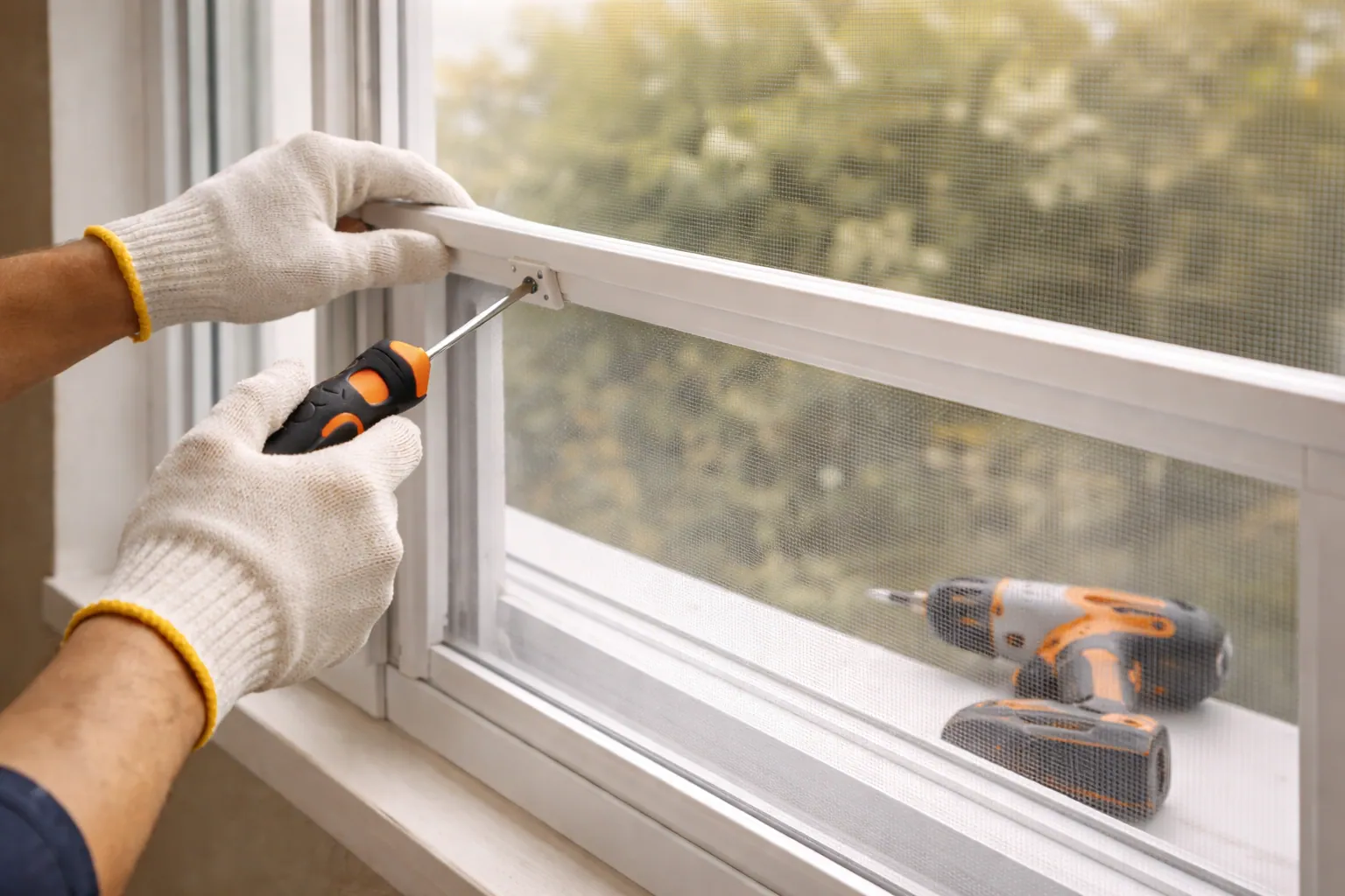 Установка москитной сетки